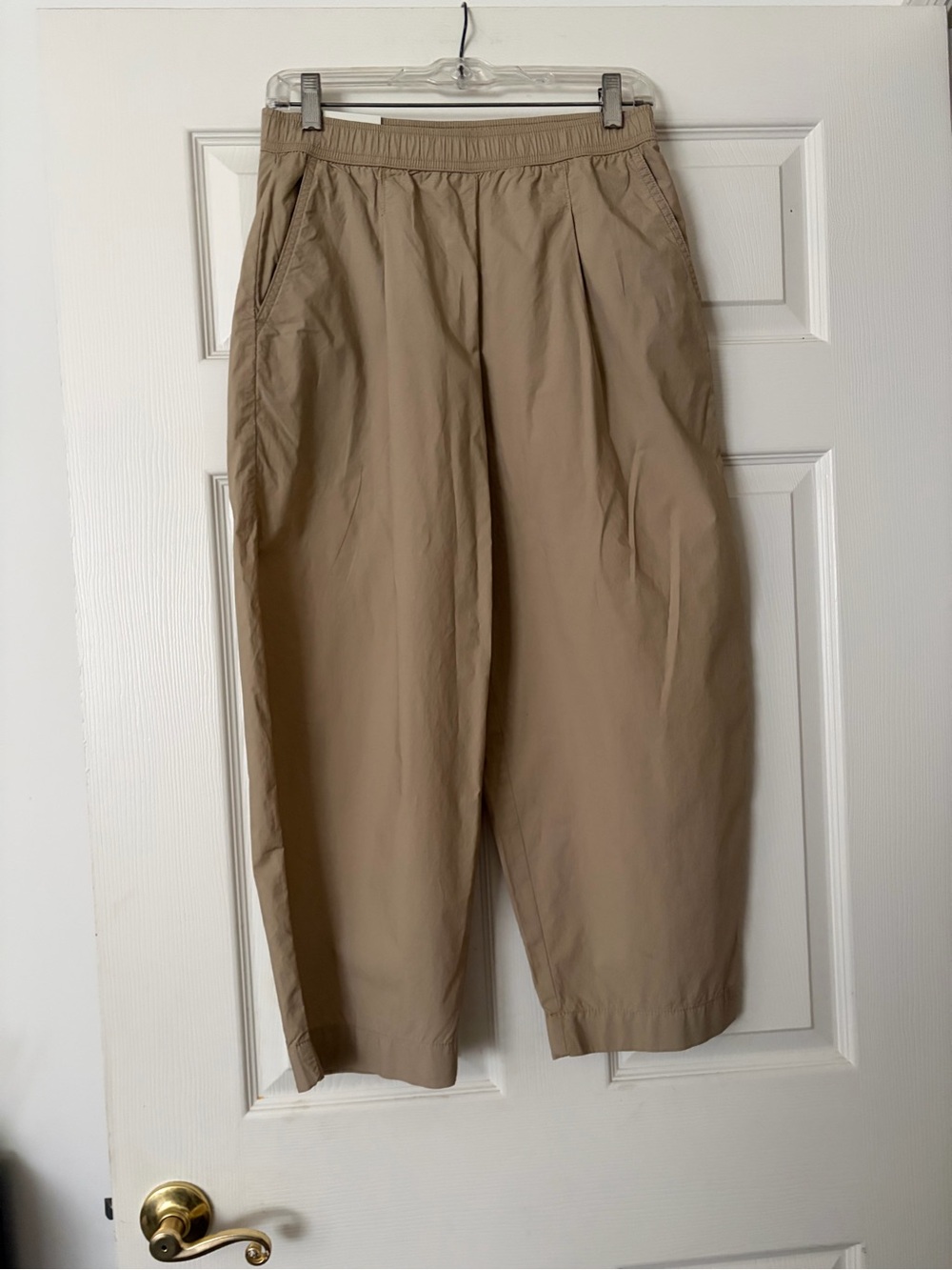 NWT Banana Republic Tan Barrel-Leg High-Rise Pull-On Cropped Pant - Size PXS